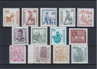 South Korea 1964,  No Wmk,  Mi 442/455,  13 Stamps,  Mnh