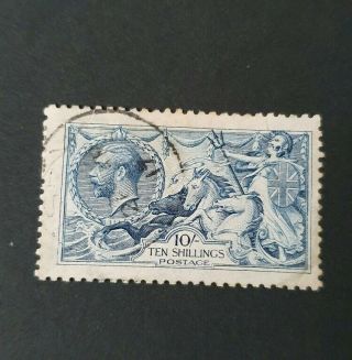 Gb Stamps King George V Sg 413 10s Pale Blue De La Rue Fine