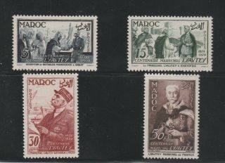 French Morocco - French Colonial - Complete Set Of 3 Stamps Mnh & 1 Mh (marf 750)