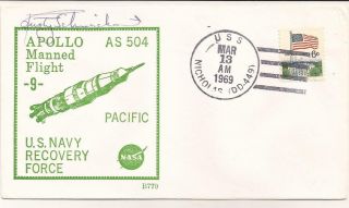 Apollo 9 Uss Nicholas Recovery Cover Signed By Astronaut Rusty Schweickart