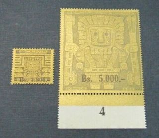 Nystamps Bolivia Stamp 448.  450 Og H $28