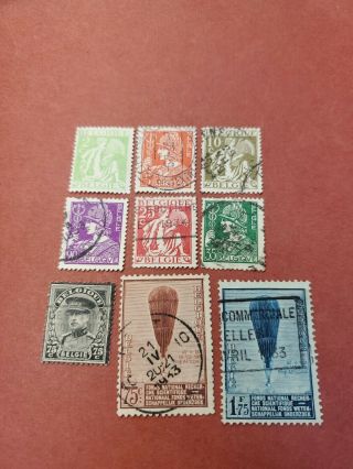 1932 Belgium Mercury Postal Stamps Sc 245 - 257 (9) Set,  Mh&used