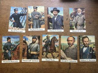 9 Usa Postal Stationery Civil War Generals Postcards 1994 4860