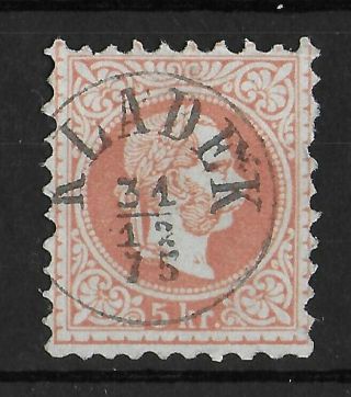 Austria 1863 - 1864 5 Kr Orange Brown Michel 37i Kladek Cancel