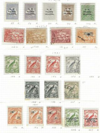 Nw Pacific Islands Guinea Used/mint Hinged Lot On Album Page Unchecked