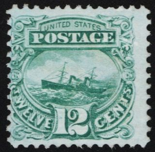Us Sc 117 { 12c Green Pictorial } Beauty Steamship From 1869 Cv$ 130.  00