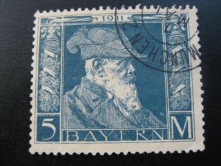 Bavaria Bayern German States Mi.  89i Scarce Stamp Cv $72.  50