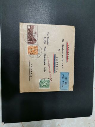 China 1937 Airmail Cover From Shanghai To Penang.