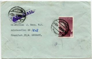 Thailand 1959 Cover To Germany W/birth Of Buddha 2b Solo,  " Air Mail " Obliterated