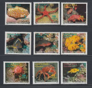 Costa Rica 1994 Marine Life Sc 466 - 474 Complete Never Hinged