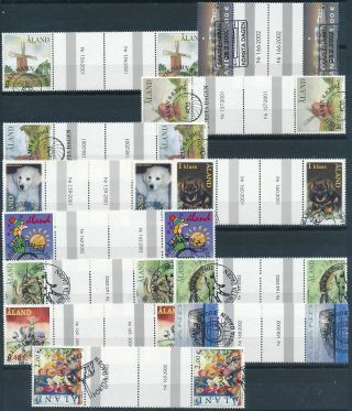 Aland 2001 - 2002 Gutter Pairs,  12 Different.