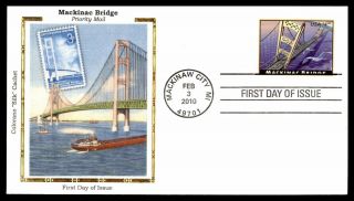 Mayfairstamps Us Fdc 2010 Mackinac Bridge Priority Mail First Day Cover Wwb80365