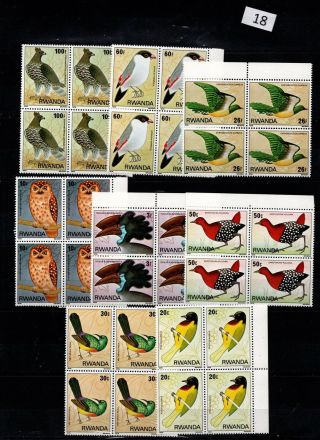 / 4x Rwanda - Mnh - Nature - Birds - Owls - 1980 -