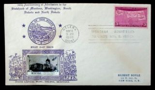 4 FDC US Stamp 858 3 Cent South & North Dakota Montana Washington Nov 2 8 & 11 4