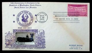 4 FDC US Stamp 858 3 Cent South & North Dakota Montana Washington Nov 2 8 & 11 5