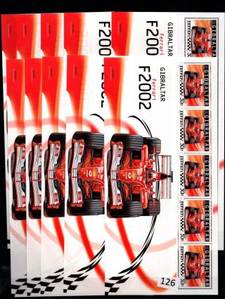 // 10x Gibraltar - Mnh - Sport - Sportcars - Ferrari - 50 Stamps - F2002