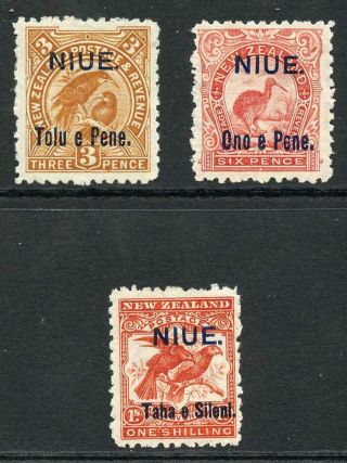 Niue Sg13/16 1903 Set Of 3 M/m