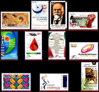 Mexico 2002 Lot 11 Stamps Of 2002,  Scott Value $26.  50,  All Mnh Vf