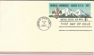 1967 Boy Scout World Jamboree Idaho Uxc7 Fdc Handstamp