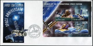 Papua Guinea.  2013.  International Space Station 3  First Day Cover
