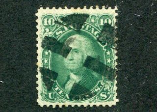 1861 U.  S.  Scott 68 Ten Cent Washington Stamp - Cork Cancel