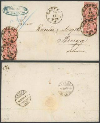 Germany North German Conf.  1869 - Cover Kassel To Switzerland 35140/5