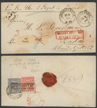 Germany North German Conf.  1869 - Registered Cover Liegnitz 35140/6