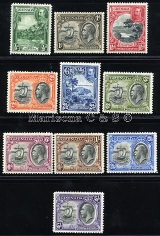 Grenada 1934 Sg 135 - 44 Sc 114 - 23 Og Vf Mlh Scarce Complete Set 10 Stamp
