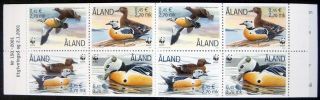 2001 Wwf Aland Finland Duck Stamp Booklet Of 8 Bird Stamps World Wildlife Fund