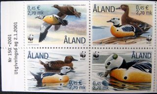 2001 WWF ALAND FINLAND DUCK STAMP BOOKLET OF 8 BIRD STAMPS WORLD WILDLIFE FUND 4