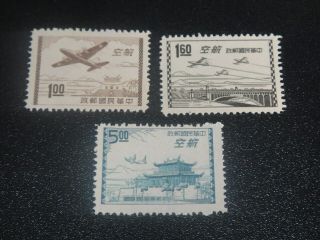 China Taiwan 1954 Sc C65 - 67 Airmail Set Mnh Xf