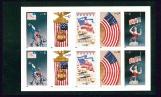 Us Scott 3776 - 3780a Old Glory Booklet Pane Of 10
