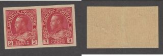 Mnh Canada 3 Cent Kgv Admiral Imperforate Pair 138 (lot 15739)