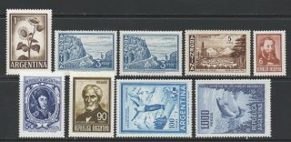 Argentina 1970 - 74 Sc.  885//92,  886a,  1031 Proceres Y Riquezas,  Unwmk. ,  Mnh