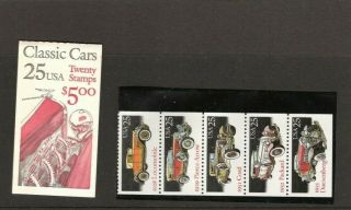 Usa 1988 Booklet,  Classic Cars - Plus Extra Strip Of 5 Stamps