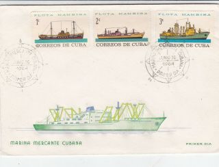 Merchant Ships 1964 Fdc Set Of 2 Covers Unadressed Vgc