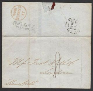 1844 Wrapper / Entire V.  Scarce " Dartmouth / Ship Letter " H/s From Canton,  China