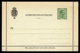 Mayfairstamps Denmark 5 Ore Green Postal Stationery Letter Card Wwb50593