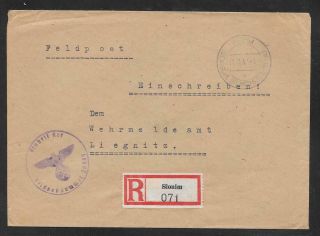 Belarus / Germany - 1943 Deutsche Dienstpost Ostland - Reg.  Slonim To Liegnitz
