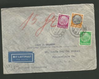 1941 World War Ii Quaker Social Justice Peace Censored German Cover From Vienna