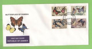 Zambia 1980 Butterflies Set On First Day Cover