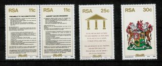 Rsa South Africa 1984 - Constitution Sg 566 - 569 Mnh Umm