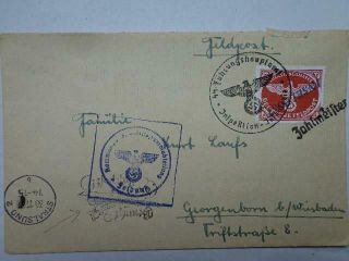 Germany 1945 Agram Inselpost 10ab Feldpost Cover Inverted Rare