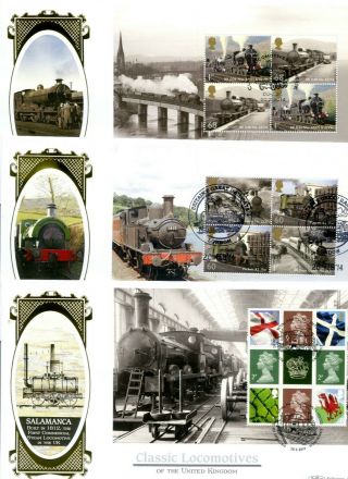 2014 Classic Locomotives Prestige Booklet Great Britain Benham Blcs Fdc X5 Vgc