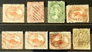 Cents Issue 1859 14 / 18 Eight Stamps,  Mixed,  Bargain