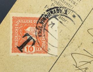 CZECHOSLOVAKIA Austria 1919 UNUSUAL Tax/Porto Card Eger/Cheb to.  LOOK,  CSR,  CSSR 3