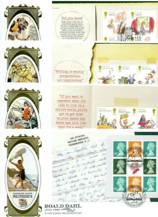 2012 Roald Dahl Prestige Booklet Great Britain Benham Blcs Fdc X4 Vgc