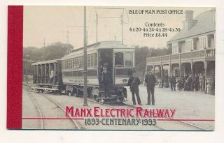 D003845 Isle Of Man Prestige Booklet Mnh Manx Electric Railway Trains Locomotive