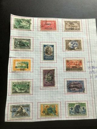 Liberia Stamp Scott O127 - O140 Scv 11.  00 Bb4741