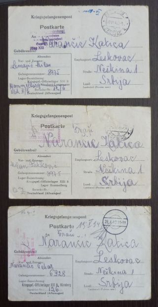 Wwii Germany - Serbia - 3 Letters Yugoslavia J10
